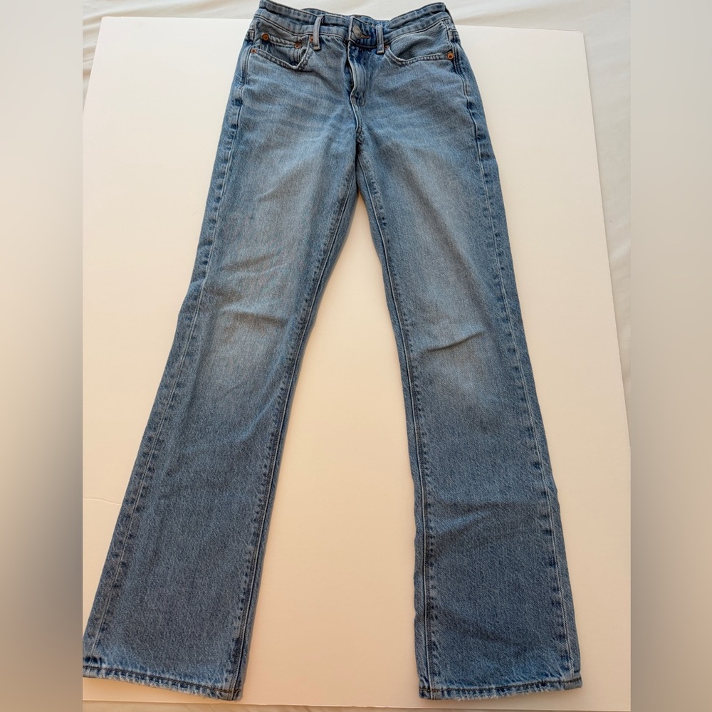 American Eagle 90’s Boot Cut Light Wash Jeans 100% Cotton Size 0 Regular - Picture 5 of 5